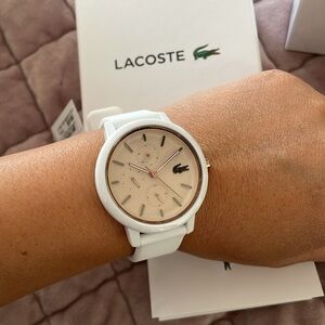 Lacoste Swiss Watch white with Rose gold details
Chrono